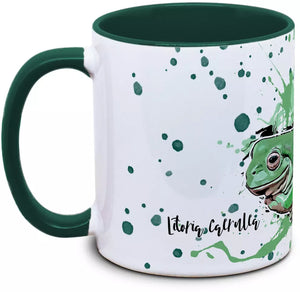 Litoria caerulea Tassenkasper von TK Tassen, detailreiche Keramikfigur mit grüner Frosch-Design, auf weißem Hintergrund.