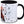 Bunte Salamandra salamandra Tasse in Rot, gestaltet vom Tassenkasper, detailreiche Illustration auf weißem Hintergrund