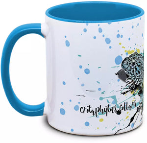 Crotaphytus collaris Tassenkasper von TK Tassen, detailreiche Tasse mit Dinosaurier-Design auf weißem Hintergrund