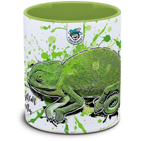 Chameleo chameleon restricta Tassenkasper aus Keramik, detailreiche Handwerkskunst, bunte Farben, dekoratives Kunststück