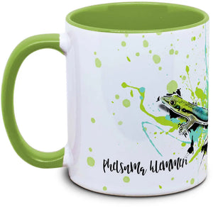 Phelsuma klemmeri - Tassenkasper, lebendige grüne Eidechse auf Ast, detailreiche Nahaufnahme, von TK Tassen