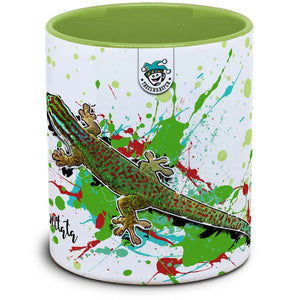 Phelsuma inexpectata Tassenkasper von TK Tassen, detailreiche Abbildung des handgefertigten Keramikfigurenmodells
