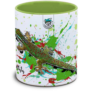 Phelsuma inexpectata Tassenkasper von TK Tassen, detailreiche Abbildung des handgefertigten Keramikfigurenmodells