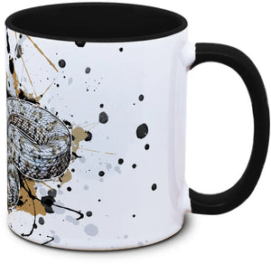 Hässliche Tassenkasper mit Krokodil-Design, braun und grün, aus der Kollektion Crotalus pyrrhus von TK Tassen