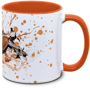 Uroplatus ebenaui Tassenkasper von TK Tassen, detailreiche keramische Teetasse mit kunstvollem Design in bunten Farben