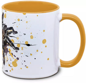 Poecilotheria ornata Tassenkasper, lebendige Spinnenart, detailreiche Nahaufnahme der bunten, giftigen Tarantel auf dunklem Hintergrund