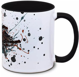 Weiße Tasse mit Avicularia avicularia - Tassenkasper von TK Tassen auf weißem Hintergrund.