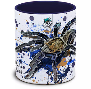 Cyriopagopus lividus Tassenkasper Tarantula, braune und schwarze Spinne mit langen Beinen auf Ast, Nahaufnahme