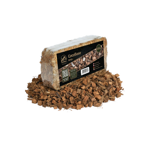 Grobe Kokosziegel SOILICO CocoBase BRICK von Soilico, nachhaltiges Substrat für Pflanzen, in natürlicher Textur.