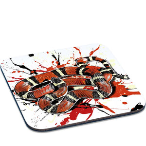 Untersetzer Lampropeltis polyzona blanchardi von TK Untersetzer, detailreiche Abbildung des Schlangen-Designs auf einem runden Untersetzer