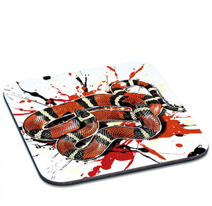 Untersetzer Lampropeltis polyzona blanchardi von TK Untersetzer, detailreiche Abbildung des Schlangen-Designs auf einem runden Untersetzer