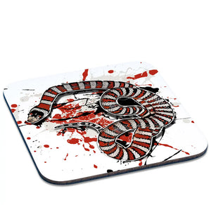 Untersetzer Lampropeltis pyromelana von TK Untersetzer, detailreiche Darstellung des Schlangenmotivs auf dem Untersetzer.