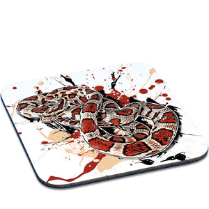 Untersetzer mit Pantherophis guttatus Miami Muster von TK Untersetzer, detailreiche Reptilien-Illustration auf robustem Material