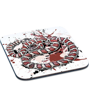 Untersetzer Lampropeltis triangulum triangulum von TK Untersetzer, detailreiche Darstellung der bunten Schlangenmuster, Tassenuntersetzer