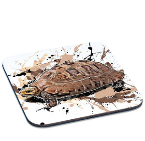 Untersetzer Indotestudo elongata von TK Untersetzer, aus Keramik, mit detailliertem Reptilien-Design, für Tassen und Gläser