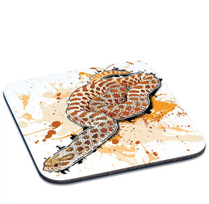 Heterodon nasicus Albino Untersetzer mit Dinosaurier-Design, braune Tassenkasper im Natur-Look, runde Unterlage für Tassen.