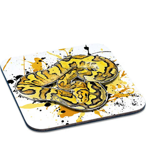 Untersetzer mit Python regius Super Disco Clown Muster von TK Untersetzer, langlebig und dekorativ für Tassen.