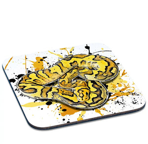 Untersetzer mit Python regius Super Disco Clown Muster von TK Untersetzer, langlebig und dekorativ für Tassen.