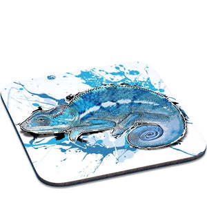 Untersetzer Furcifer pardalis von TK Untersetzer, bunter Kunststoff mit Gecko-Motiv, schützt Tische vor Wasserrändern