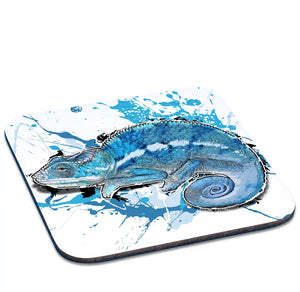 Untersetzer Furcifer pardalis von TK Untersetzer, bunter Kunststoff mit Gecko-Motiv, schützt Tische vor Wasserrändern