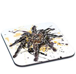 Untersetzer mit Poecilotheria ornata Spinne im Design, von TK Untersetzer, aus robustem Material, für Tassen und Gläser.