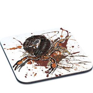 Untersetzer Parabuthus transvaalicus von TK Untersetzer, detailreiches Design mit Skorpion-Motiv auf schwarzem Hintergrund