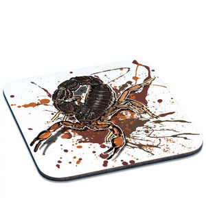 Untersetzer Parabuthus transvaalicus von TK Untersetzer, detailreiches Design mit Skorpion-Motiv auf schwarzem Hintergrund