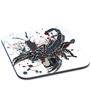 Untersetzer für Tassen mit Pandinus imperator Design, aus der TK Untersetzer Serie, auf hellgrauem Hintergrund.