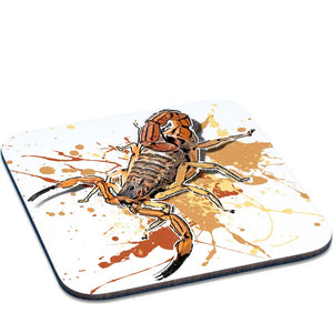 Untersetzer mit Tityus serrulatus Motiv, quadratisch, aus Kunststoff, von TK Untersetzer, ideal für Tassen und Gläser