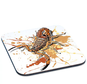 Untersetzer mit Tityus serrulatus Motiv, quadratisch, aus Kunststoff, von TK Untersetzer, ideal für Tassen und Gläser