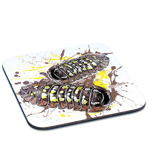 Handgefertigter Untersetzer mit Armadillidium tirolense Design von TK Untersetzer, ideal für Tassen und Gläser.